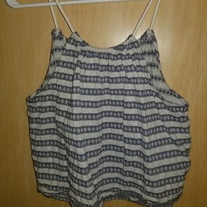 SM blue and white tie top